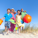 happy family on the beach